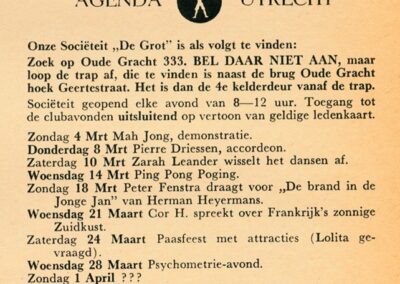 Programma van activiteiten in de Utrechtse COC-sociëteit in maart en de eerste week van april 1951