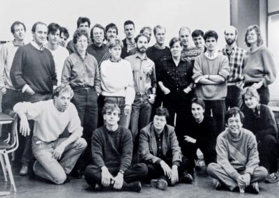Medewerkers en studenten Interfacultaire Werkgroep Homostudies in 1985