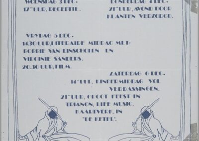 Poster voor de viering van het 5-jarig jubileum van de Heksenkelder/-ketel, 1980.
